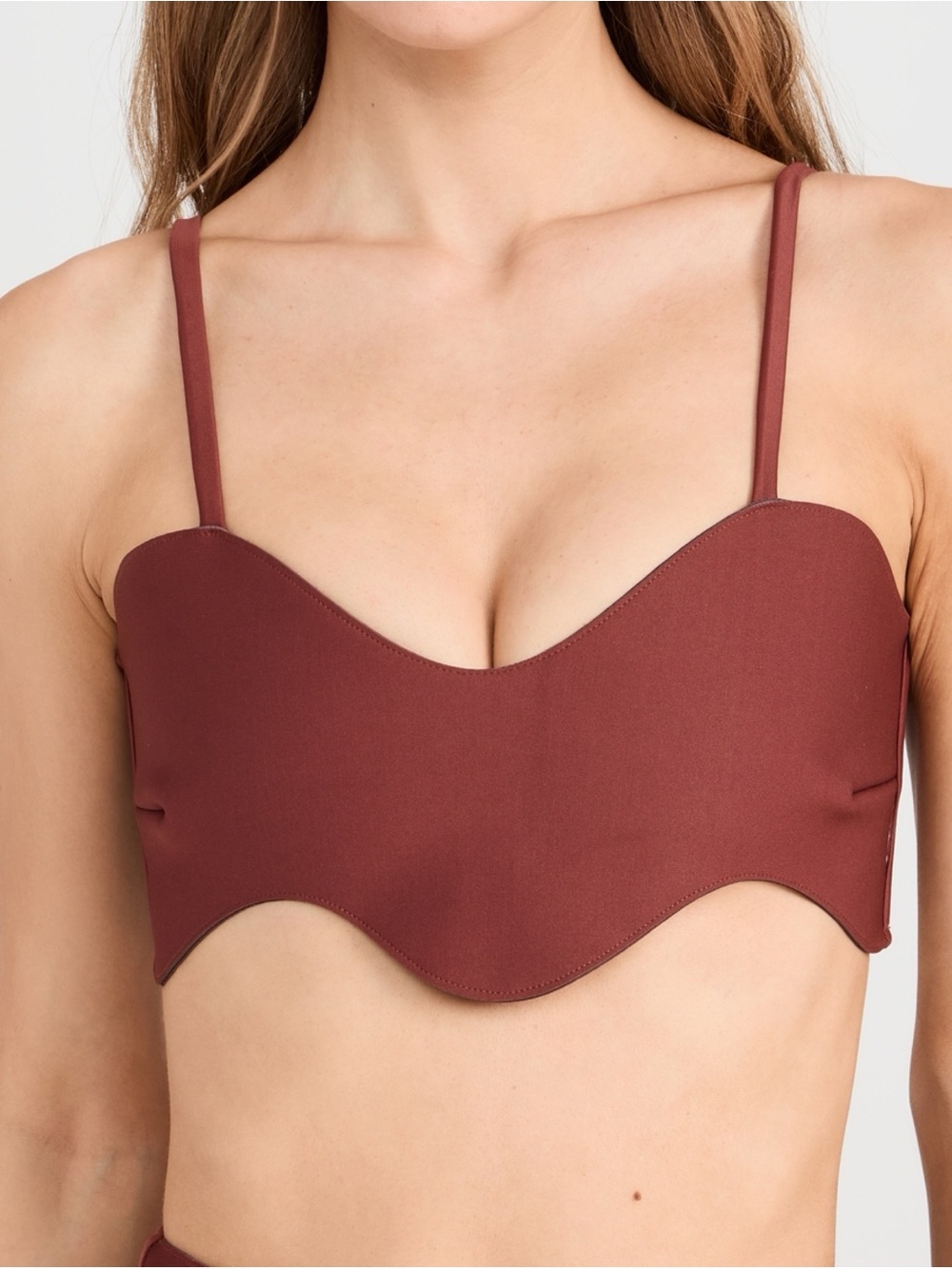 New Bahia Maria Wave Bikini Swim Top in Terracotta XS